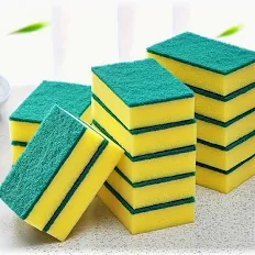 SPONGE SCOURING PAD ASSRTD 12PCS