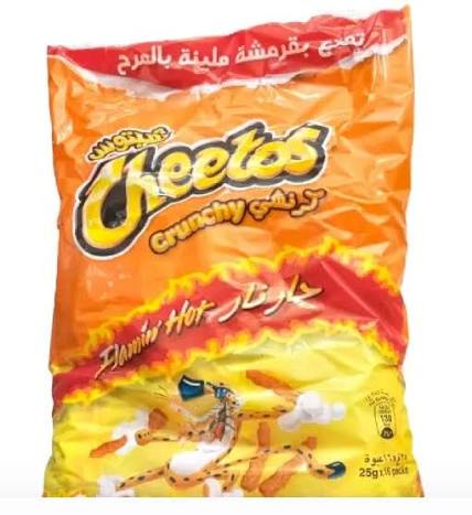 CHEETOS CRUMCHY FLAMIN HOT 25GX16 PACKS